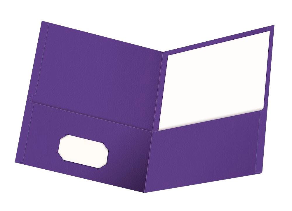 Oxford Twin Pocket Folders, Letter Size, Purple, Pack of 25